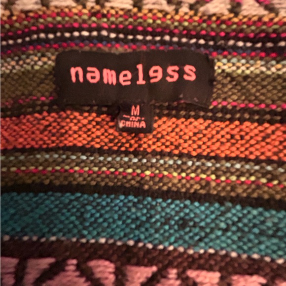 Black Military Field Jacket with Vibrant Tribal Back Panel by Nameless - Picture 6 of 7